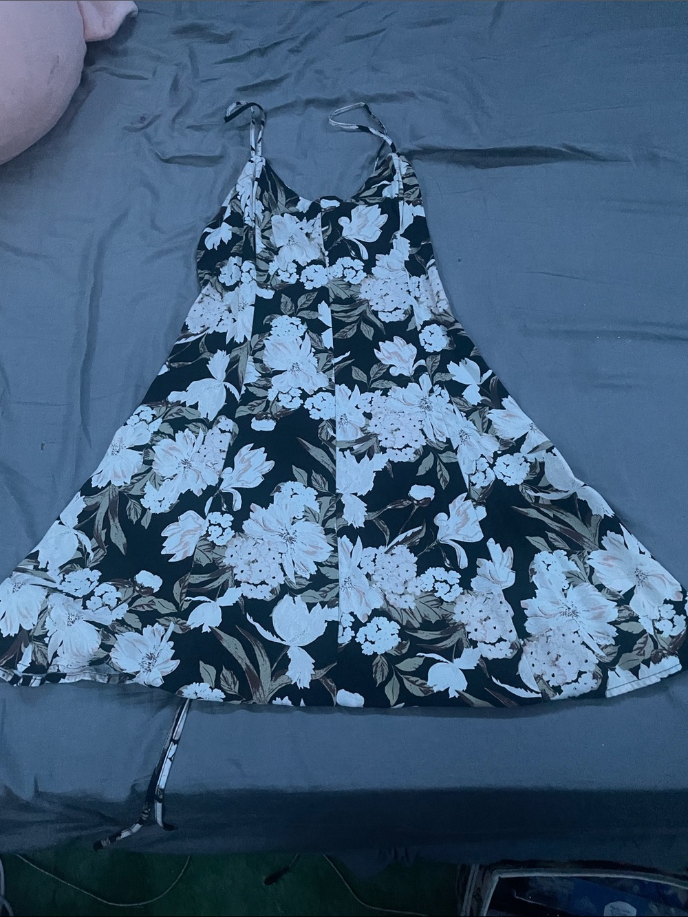 Urban Outfitters Black Floral Mini Slip Dress